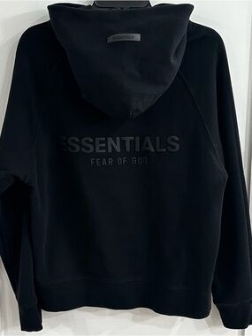 Fear of God Essentials Hoodie Black Small 3M 21-22 Core Collection Stretch Limo